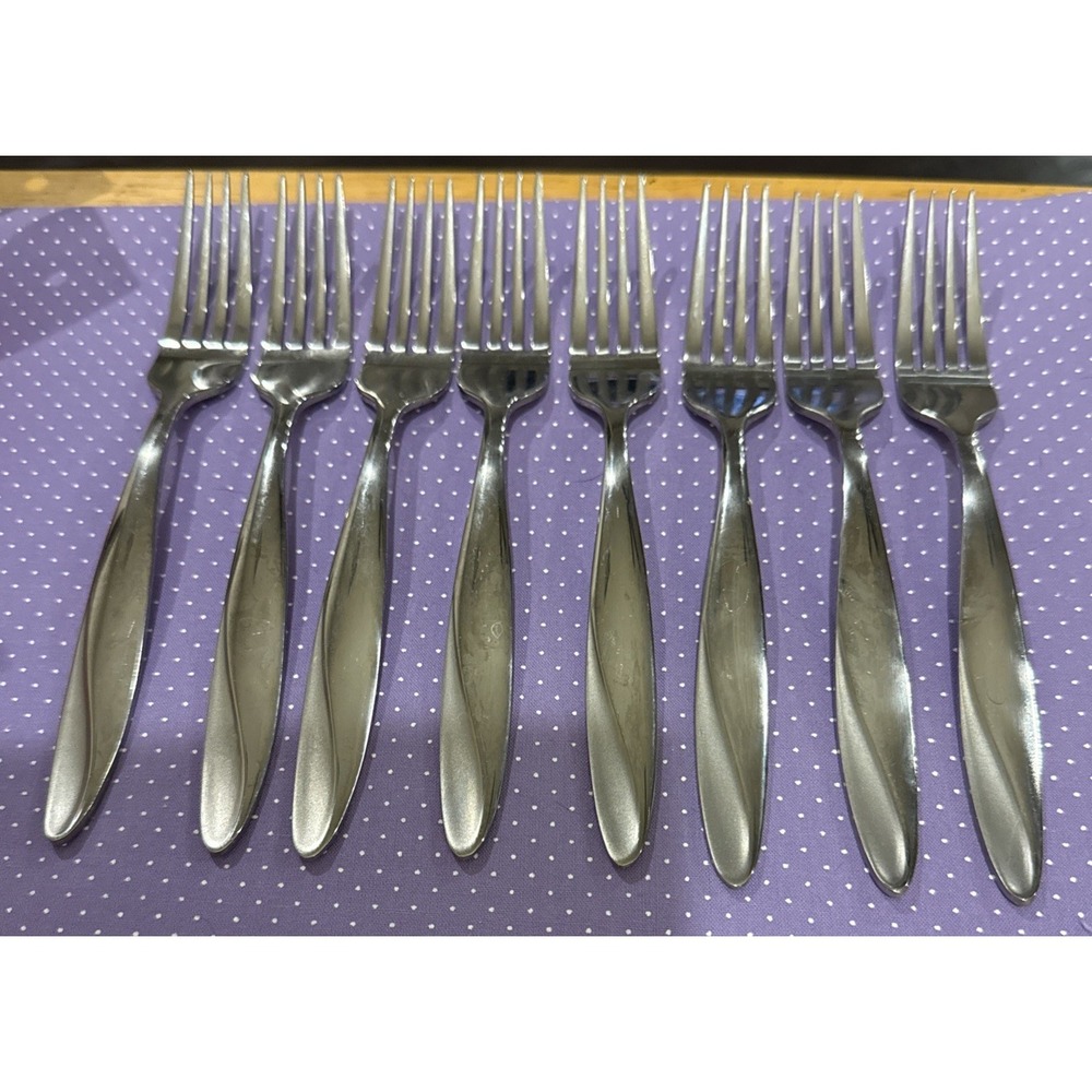 Oneida Simmer Salad Forks Fork Stainless Steel Flatware Set Of 8‎